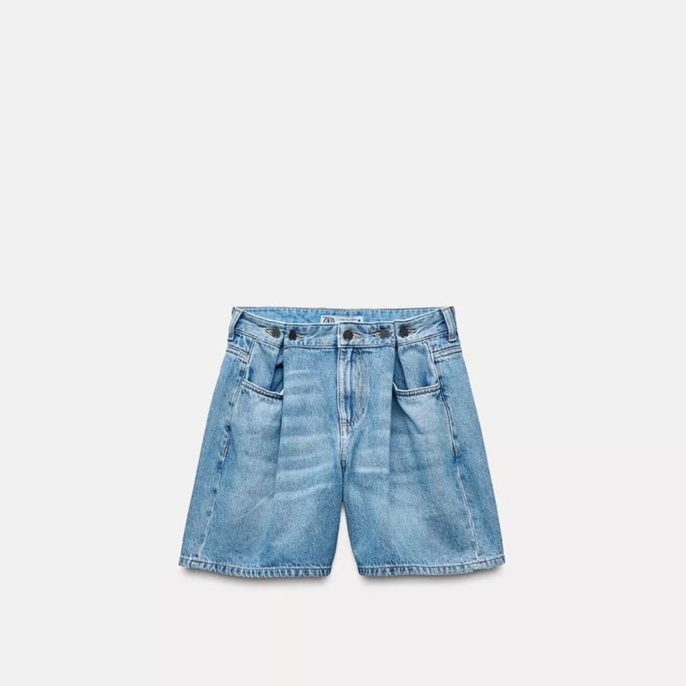 Zara loose fit wide leg denim shorts